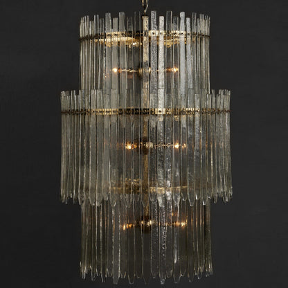 Astrayster Chandelier Glass & Iron 29"D