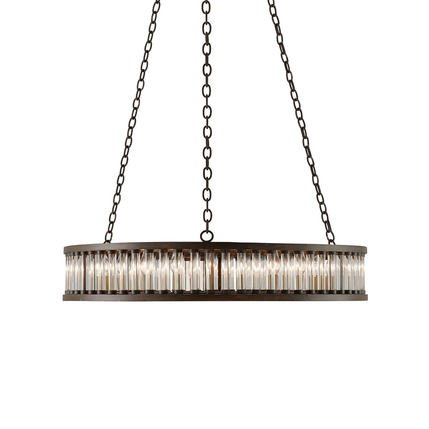 Lunuvra Chandelier Wrought Iron & Optic Crystal 40"D