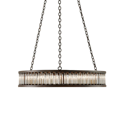 Lunuvra Chandelier Wrought Iron & Optic Crystal 40"D