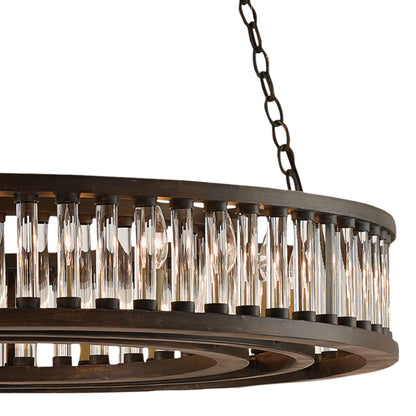 Lunuvra Chandelier Wrought Iron & Optic Crystal 40"D