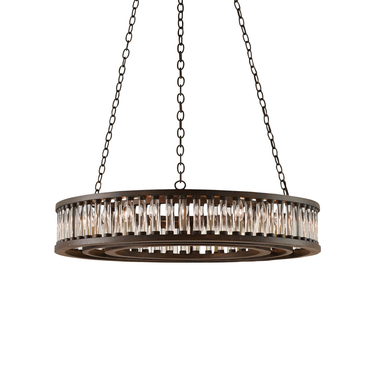 Lunuvra Chandelier Wrought Iron & Optic Crystal 40"D