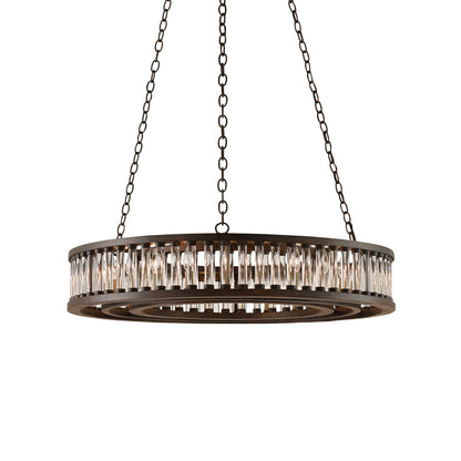 Lunuvra Chandelier Wrought Iron & Optic Crystal 40"D