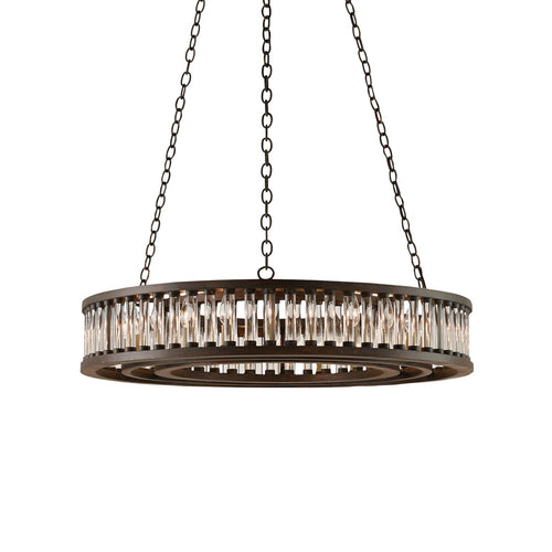 Lunuvra Chandelier Wrought Iron & Optic Crystal 40"D