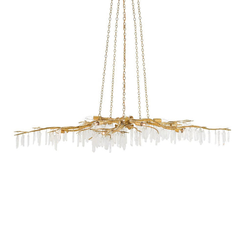 Emilia Branch Chandelier Wrought Iron Quartz Crystal 62"D