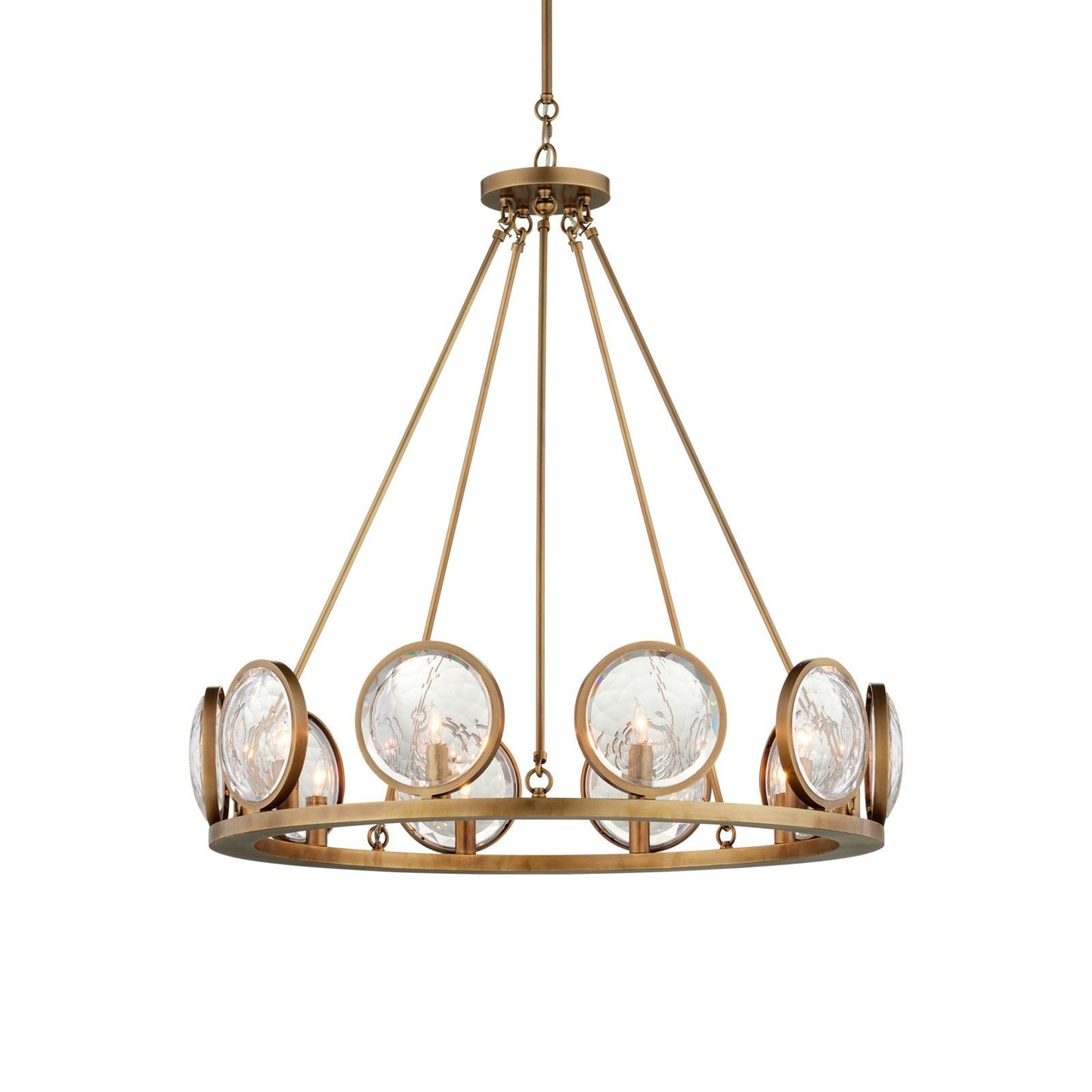 Eonutix Chandelier Brass & Prism Optic Crystal 32"D