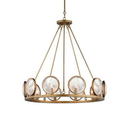 Eonutix Chandelier Brass & Prism Optic Crystal 32"D