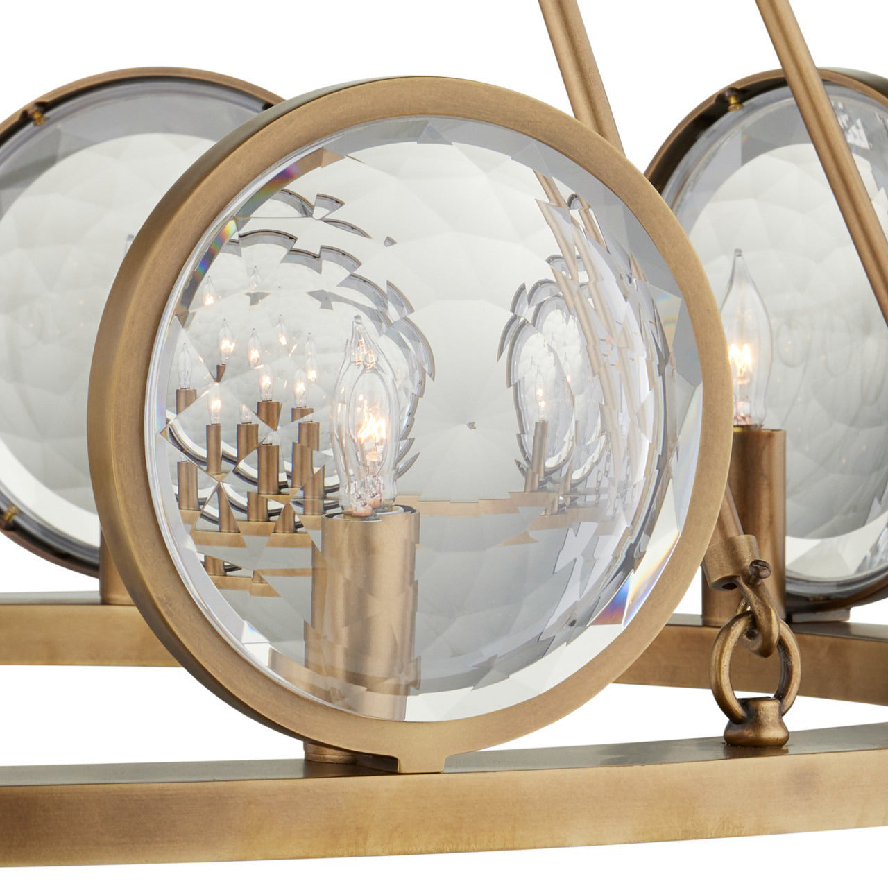 Eonutix Chandelier Brass & Prism Optic Crystal 32"D