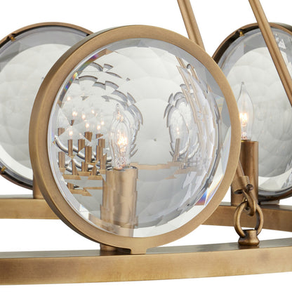 Eonutix Chandelier Brass & Prism Optic Crystal 32"D