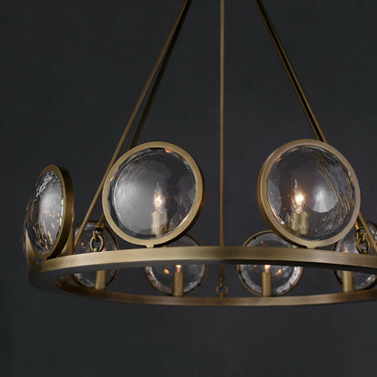 Eonutix Chandelier Brass & Prism Optic Crystal 32"D