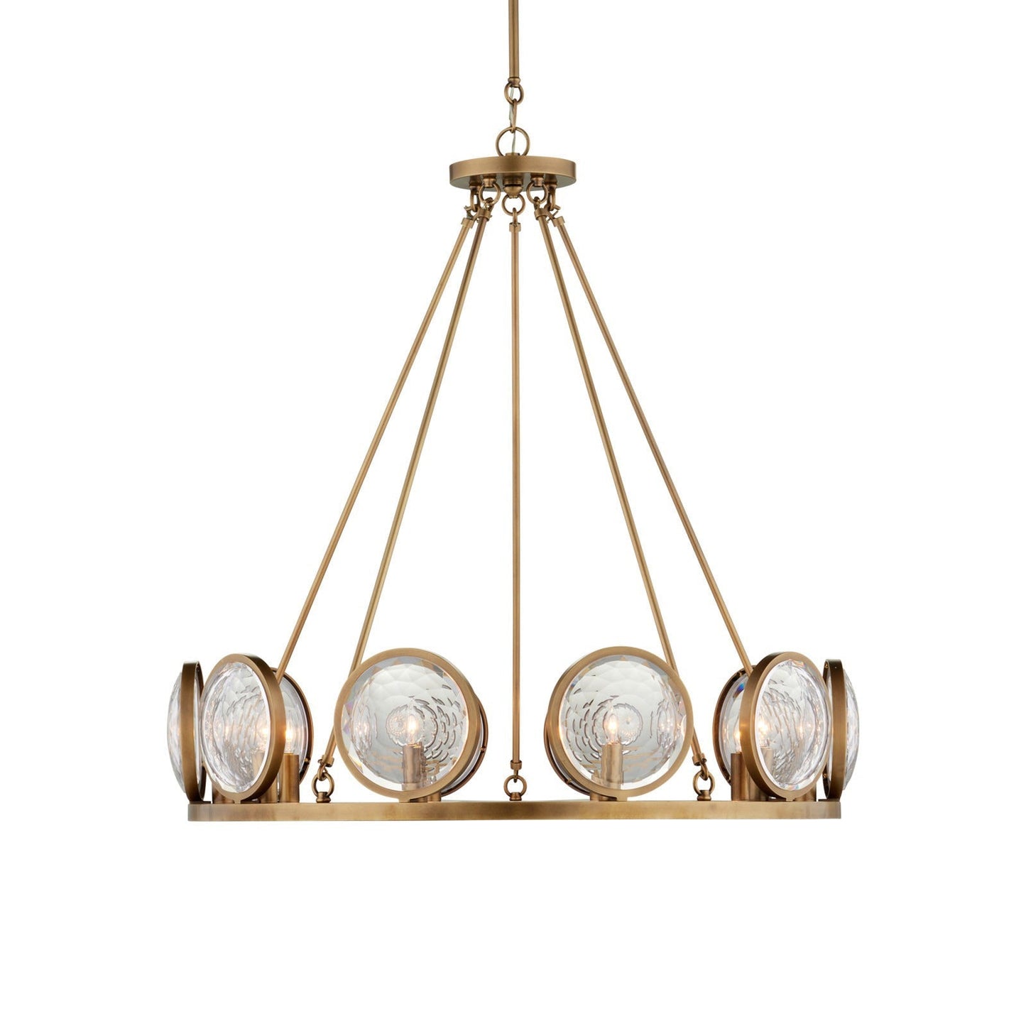 Eonutix Chandelier Brass & Prism Optic Crystal 32"D