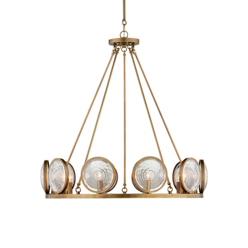 Eonutix Chandelier Brass & Prism Optic Crystal 32"D