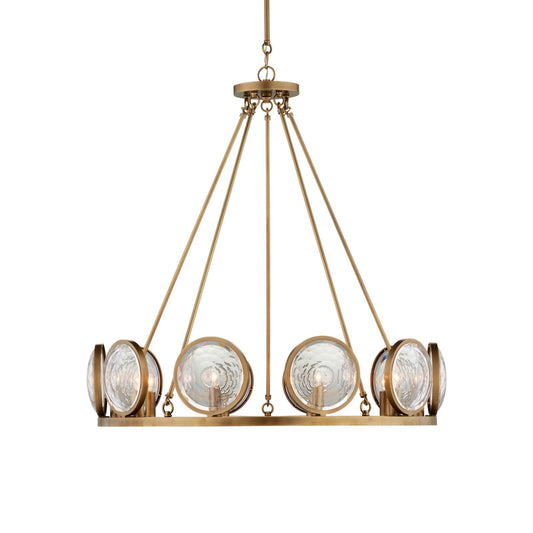 Eonutix Chandelier Brass & Prism Optic Crystal 32"D