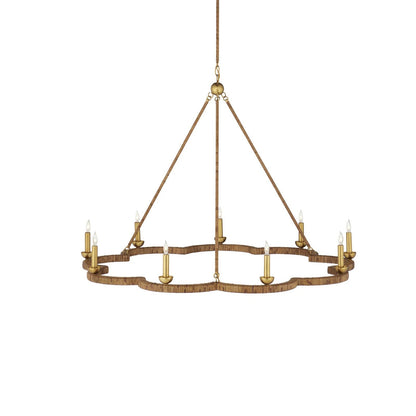 Xanounus Chandelier Rattan & Wrought Iron 43"D