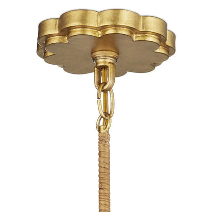 Xanounus Chandelier Rattan & Wrought Iron 43"D