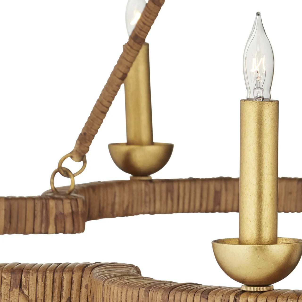 Xanounus Chandelier Rattan & Wrought Iron 43"D