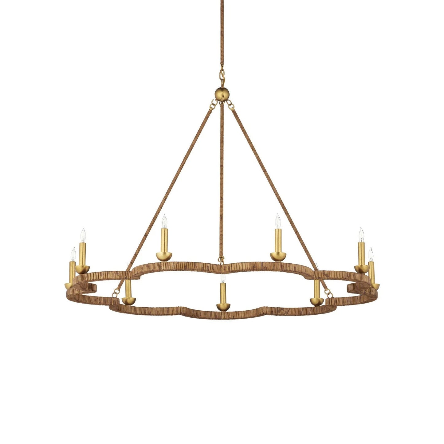 Xanounus Chandelier Rattan & Wrought Iron 43"D