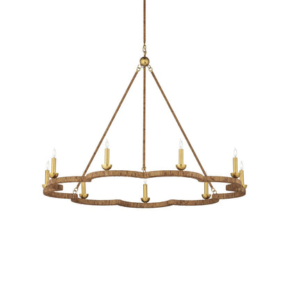 Xanounus Chandelier Rattan & Wrought Iron 43"D