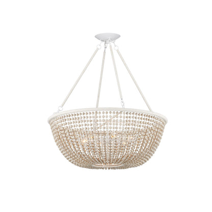 Ciroytor Chandelier Wrought Iron & Wood & Kraft Paper Twine 32"D