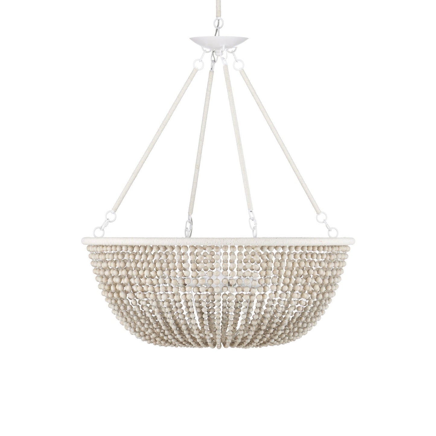 Ciroytor Chandelier Wrought Iron & Wood & Kraft Paper Twine 32"D