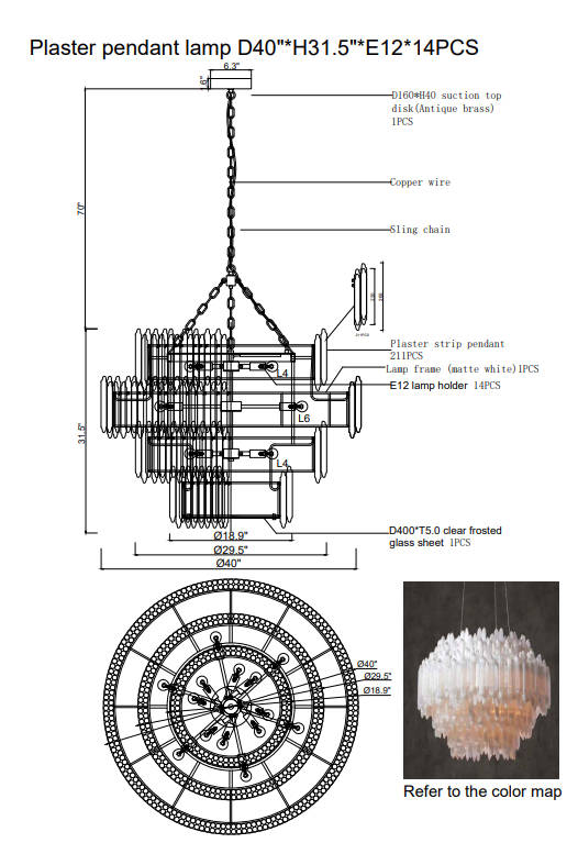 Art Selenite Layer Round Chandelier - Richardrider