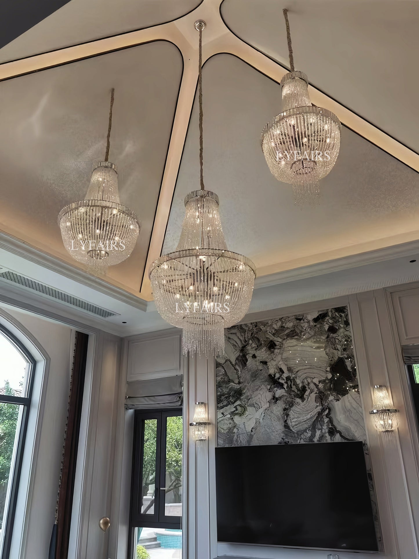 Luxury Modern Empire Crystal Chandelier for Foyer /Entryway/ Living Room