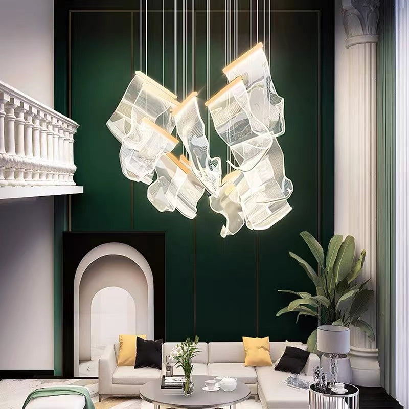 Extra Large Modern Paper Chandelier For Staircase / Foyer Villa Hall Ceiling - Richardrider