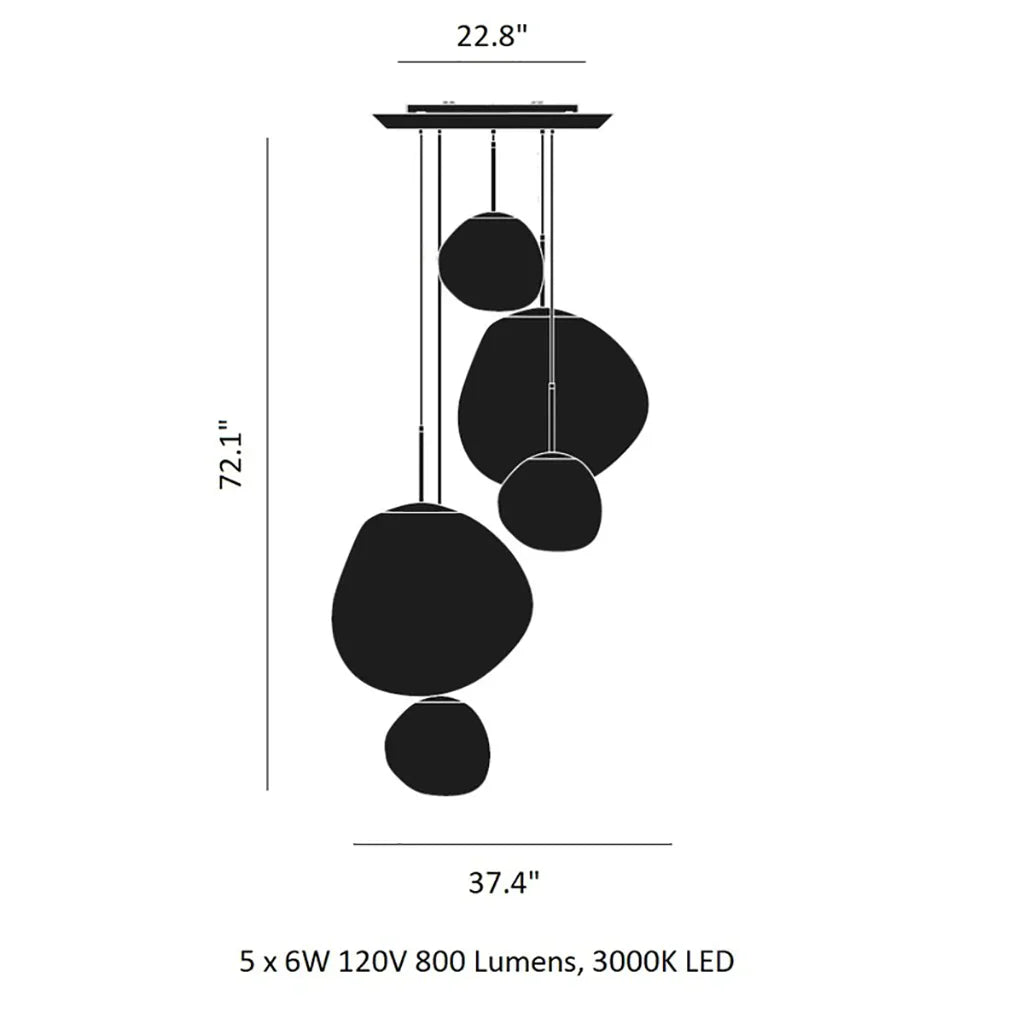 Modern Rock Acrylic Special Shape Pendant Lighting