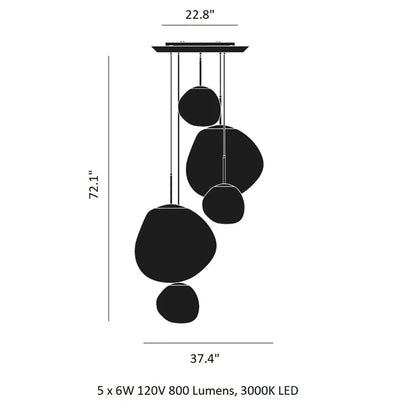 Modern Rock Acrylic Special Shape Pendant Lighting