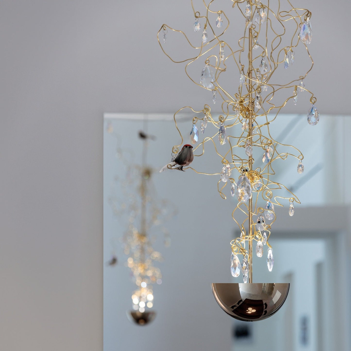 Eonodel Chandelier Crystal Branch Metal 6.3"D