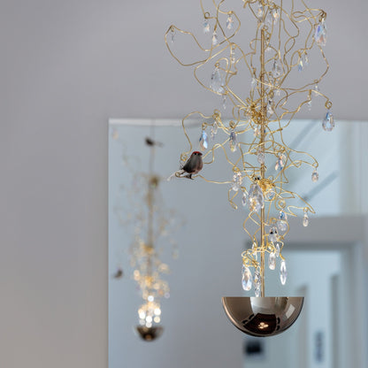 Eonodel Chandelier Crystal Branch Metal 6.3"D