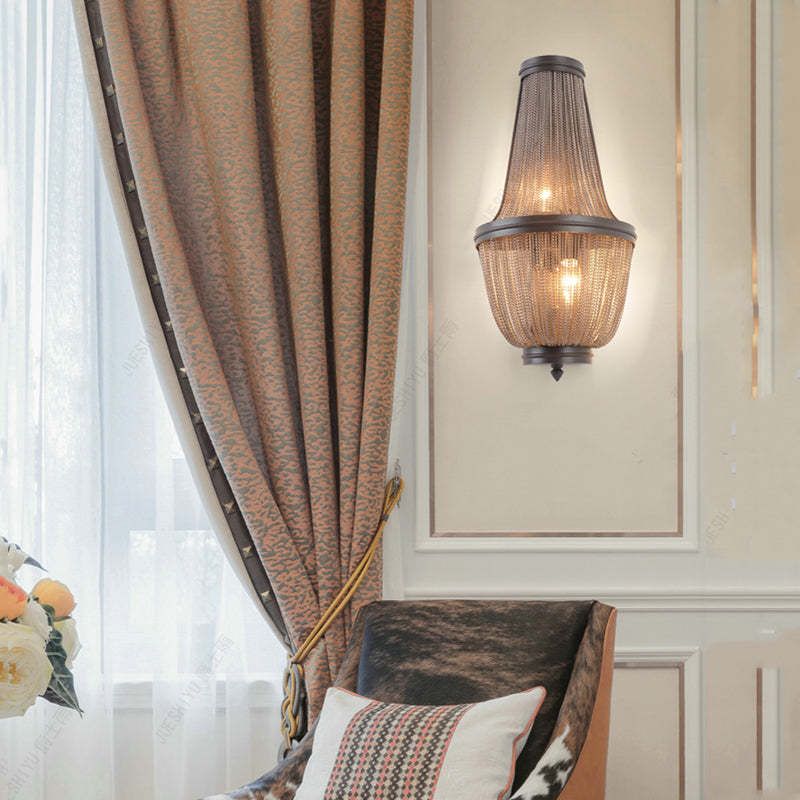 Tassel Aluminum Chain Wall Sconce In Living Room - Richardrider