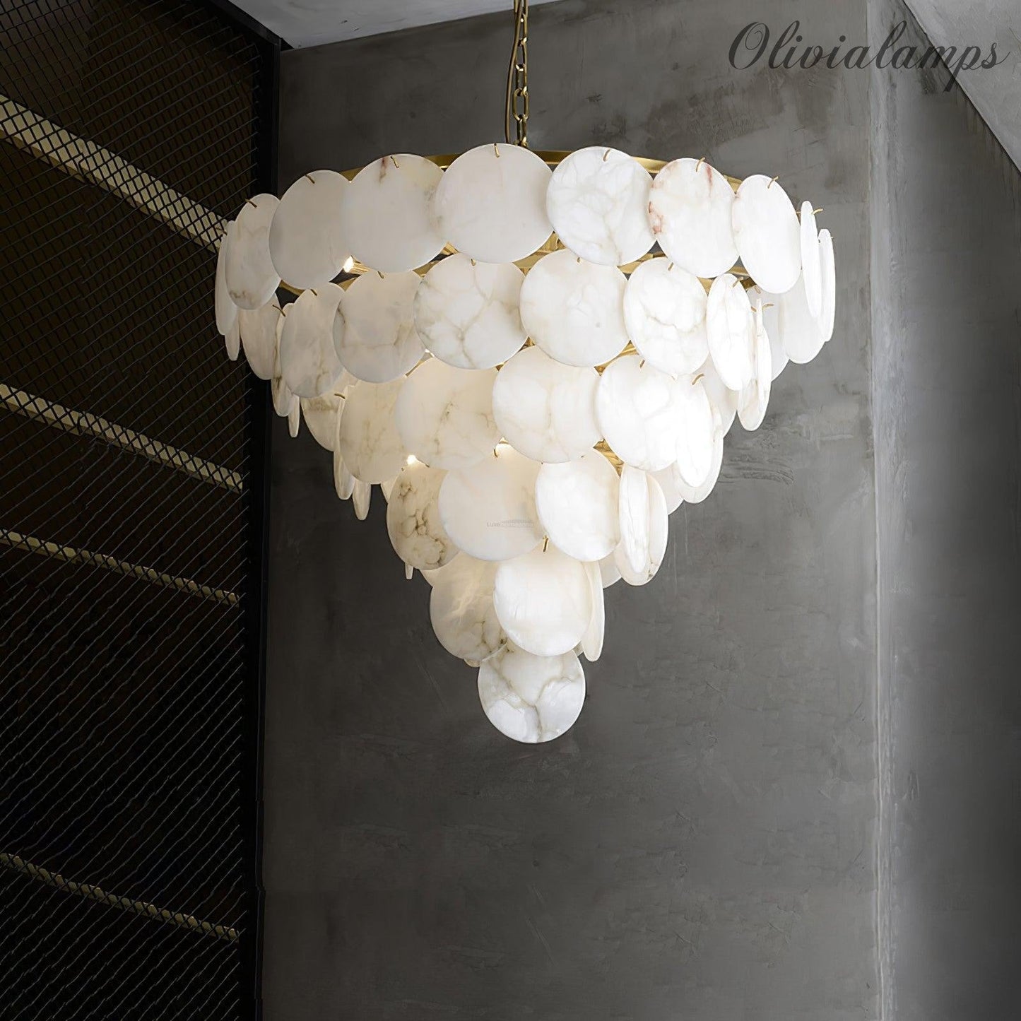 Alabaster Shell Brass Chandelier with 2/3/4/5/6 layer - Richardrider