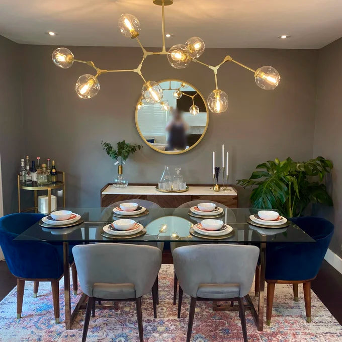 Modern Sputnik Smoky Gray/Amber Glass Branch Chandelier for Kitchen Island/Dining Room - Richardrider