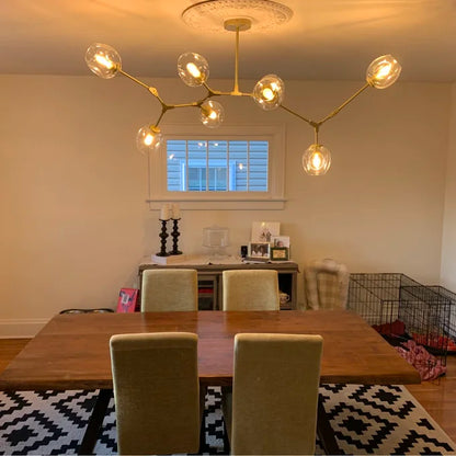 Modern Sputnik Smoky Gray/Amber Glass Branch Chandelier for Kitchen Island/Dining Room - Richardrider