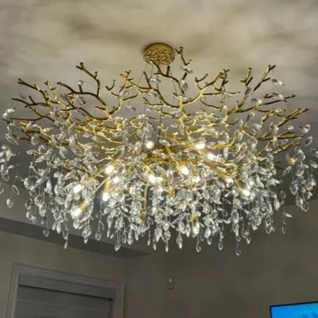 French Branch Elegant Crystal Leaves Chandelier - Richardrider