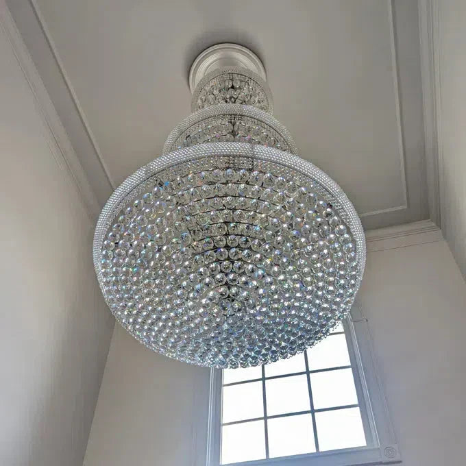 Luxury French Empire Chandelier for Villa Hall Ceiling Three-layers Crystal Light for Hotel Lobby - Richardrider