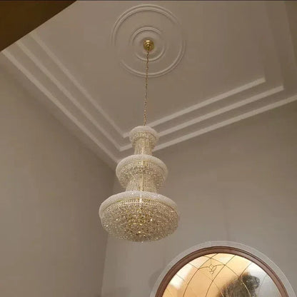 Luxury French Empire Chandelier for Villa Hall Ceiling Three-layers Crystal Light for Hotel Lobby - Richardrider