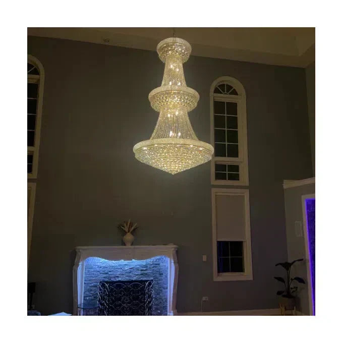 Luxury French Empire Chandelier for Villa Hall Ceiling Three-layers Crystal Light for Hotel Lobby - Richardrider