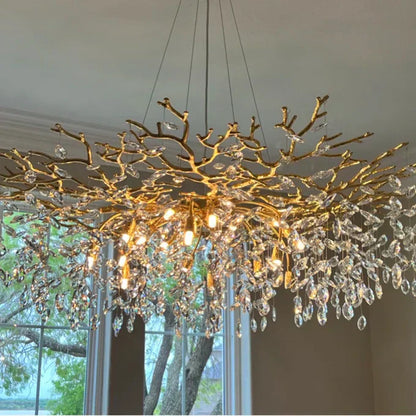 French Branch Elegant Crystal Leaves Chandelier - Richardrider