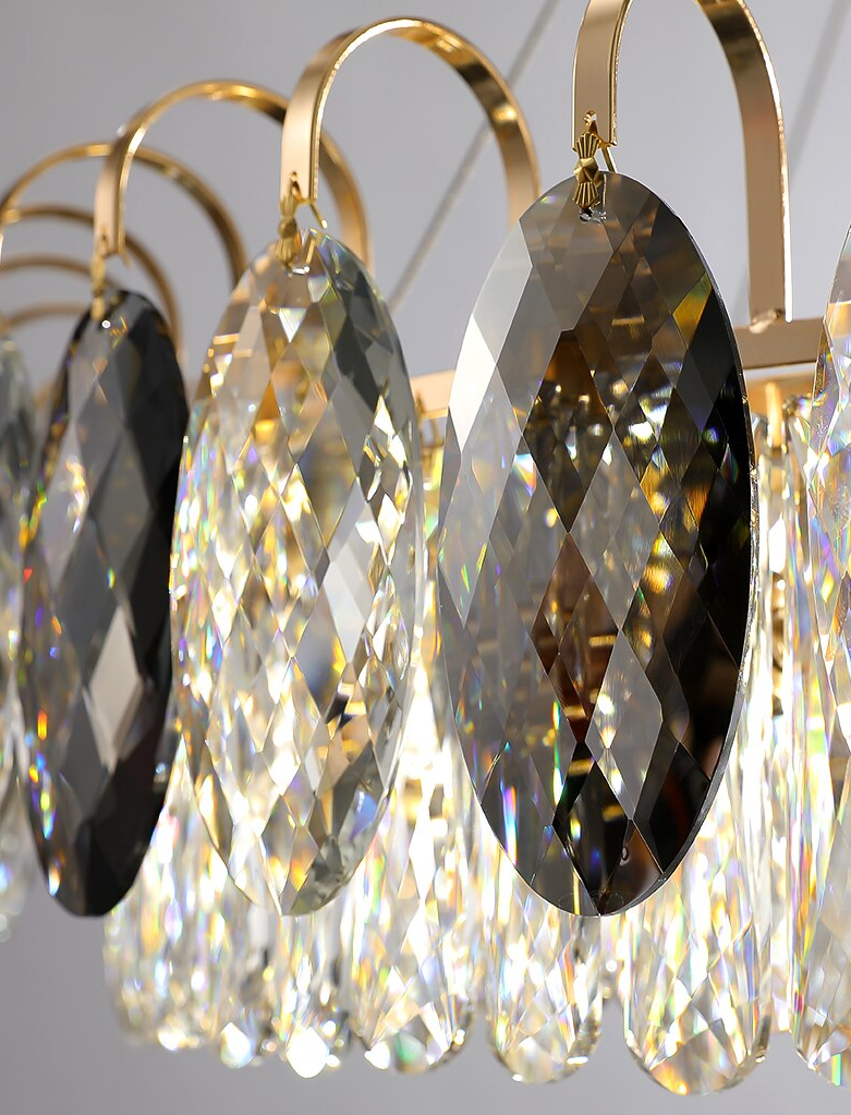 Luxurious K9 Crystal Chandelier Modern Ceiling Light Fixtures Set for Living Room/Dining Room
