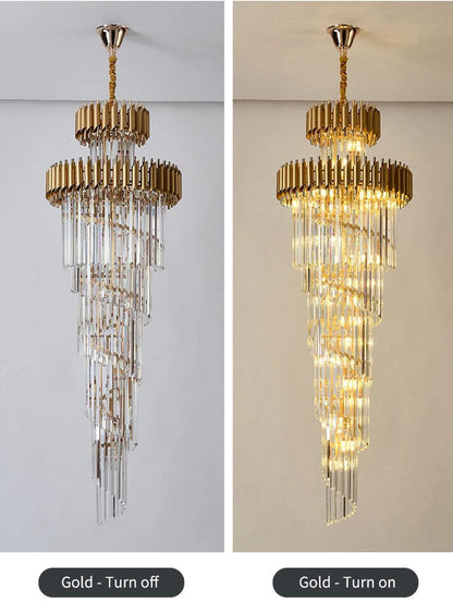 Spiral Crystal Chandelier For Foyer/ Staircase - Richardrider