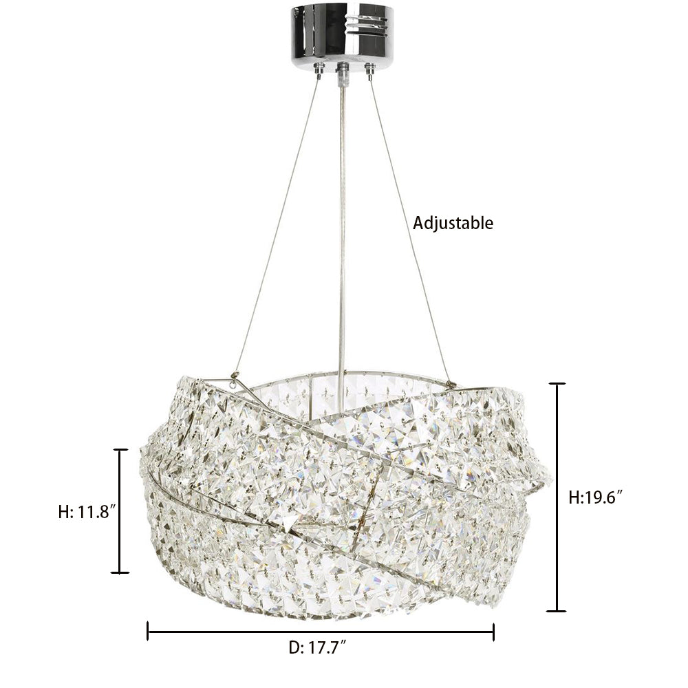 Round Crystal Ring Chandelier in Silver/Gold Finish for Lowg-ceiling