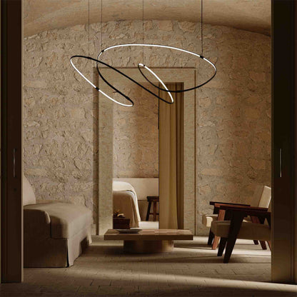 Galouvaro LED Chandelier Aluminum & Silicon & Steel 47.2"W x 47.2"D