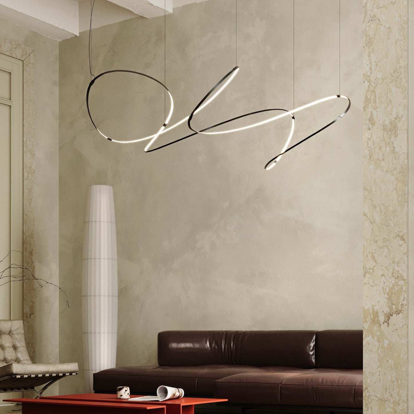 Galouvaro LED Chandelier Aluminum & Silicon & Steel 47.2"W x 47.2"D