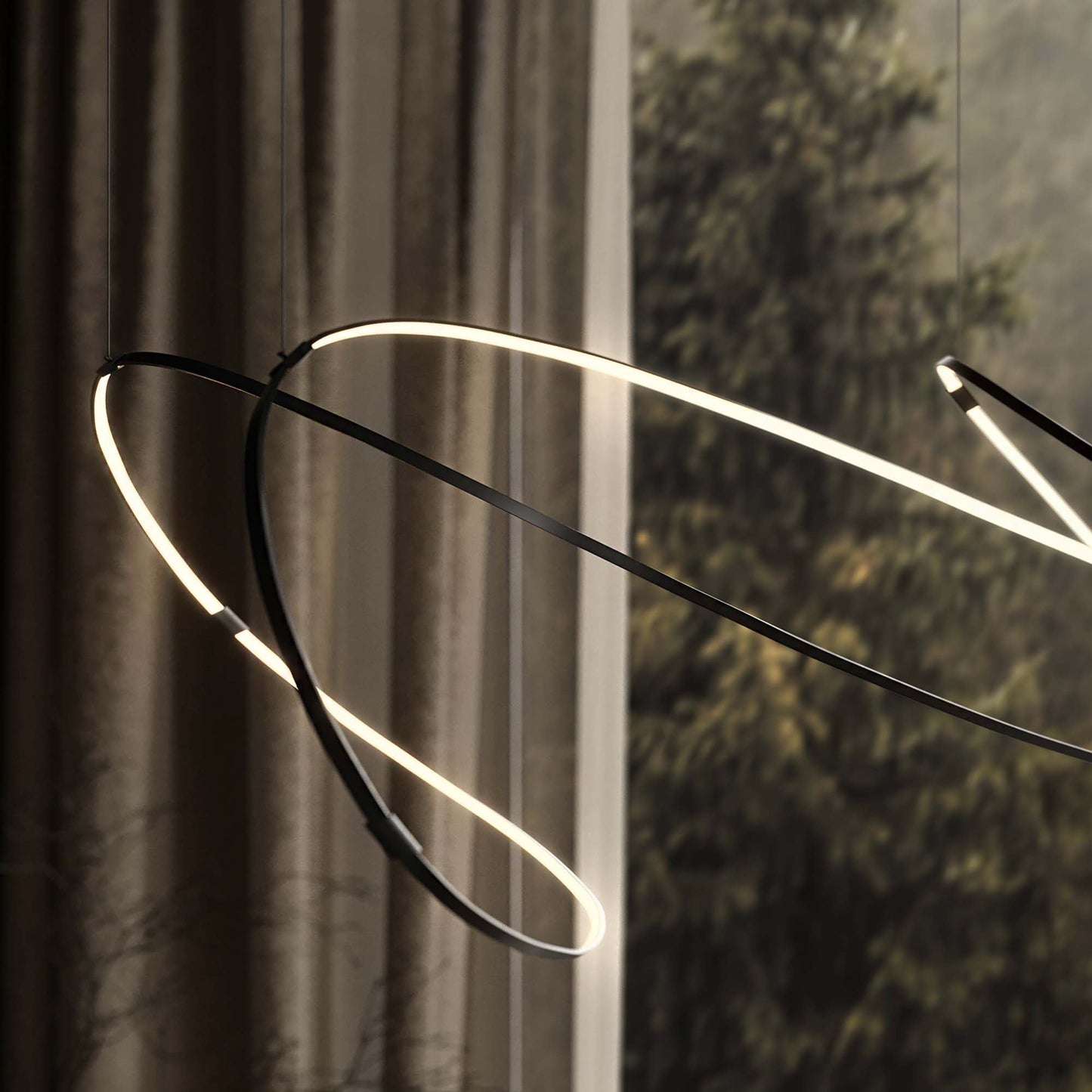Galouvaro LED Chandelier Aluminum & Silicon & Steel 47.2"W x 47.2"D