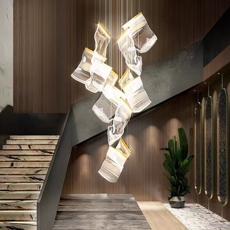 Extra Large Modern Paper Chandelier For Staircase / Foyer Villa Hall Ceiling - Richardrider