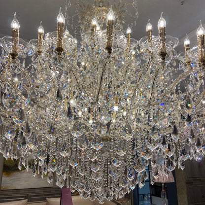 Extra Large Elegant Crystal Chandelier in Branch Style with Candle Layers for Stairs Living Room and Foyer - Richardrider