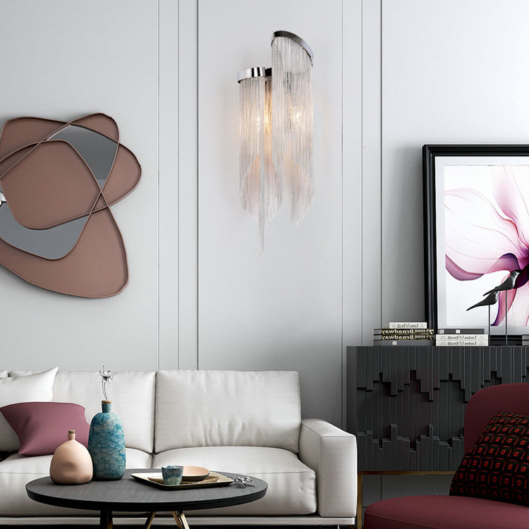 Fiona Aluminum Chain Tassel Wall Sconce - Richardrider