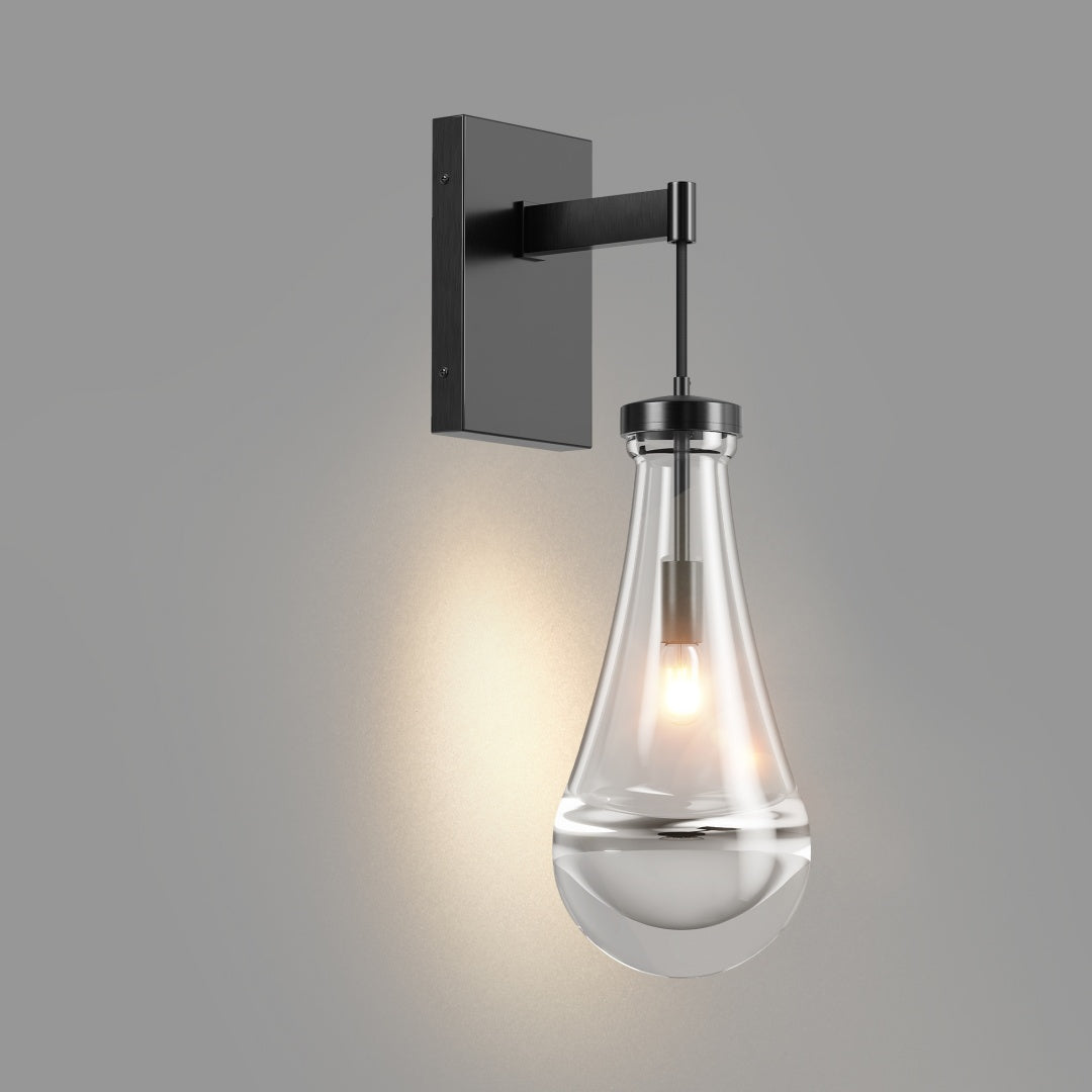 Wall Sconces, Black Wall Sconces Modern Bathroom Lights, Sconces Wall Lighting With Clear Glass, Wall Mounted Light Wall Lamp For Living Room Hallway Reception Desk