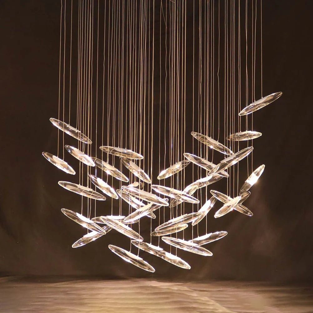 Moonlight Whispers Crystal Spiral Chandelier